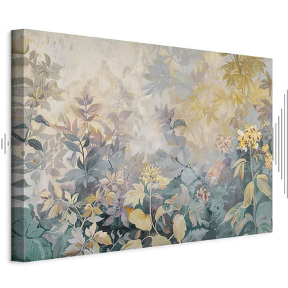 Leinwandbild - Tapestry Pattern with a Meadow and Flowers Kilim with a Spring Motif