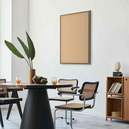 Leinwandbild - Waving Lines - Creamy Grid on a Noisy Pastel Background