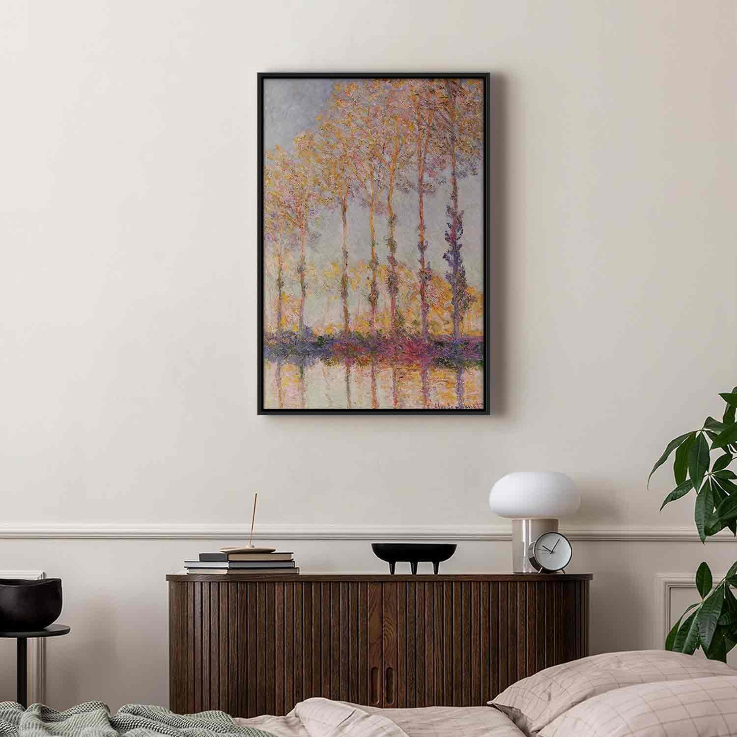 Leinwandbild - Poplars on the Bank of the River Epte Artgeist