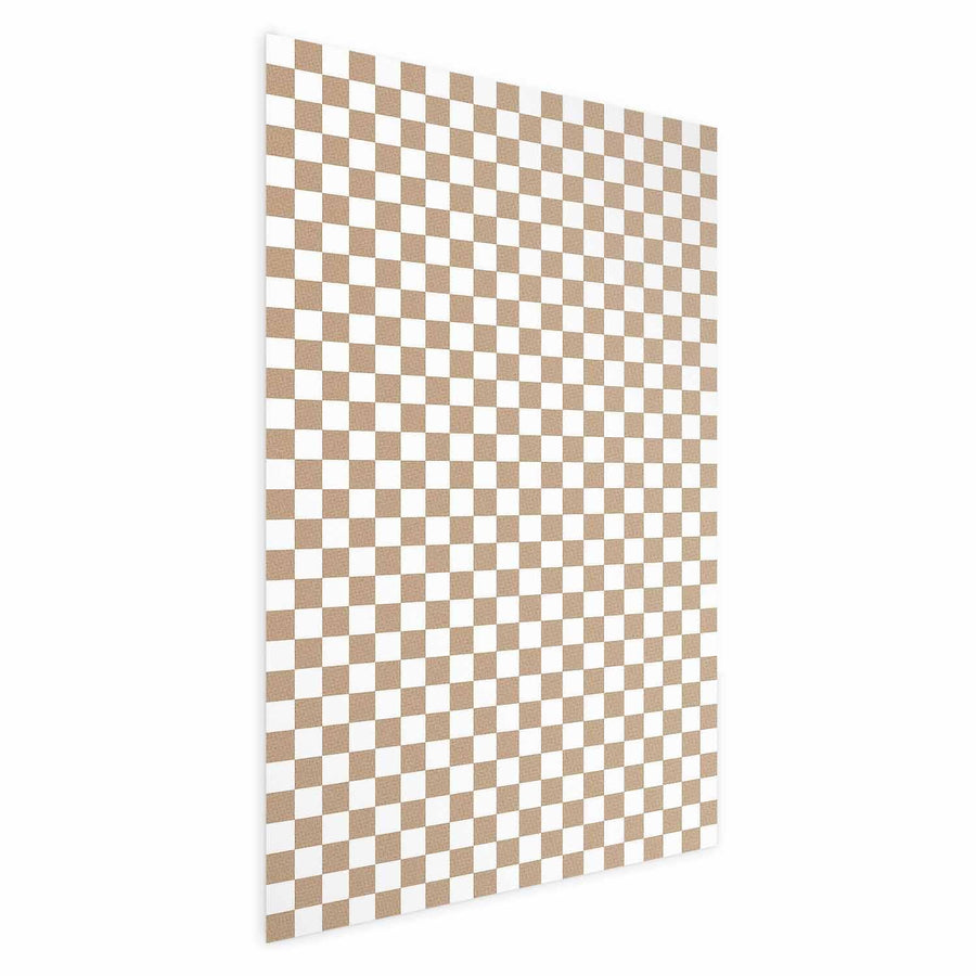 Poster - Geometry and Browns - a chessboard pattern in neutral shades Artgeist