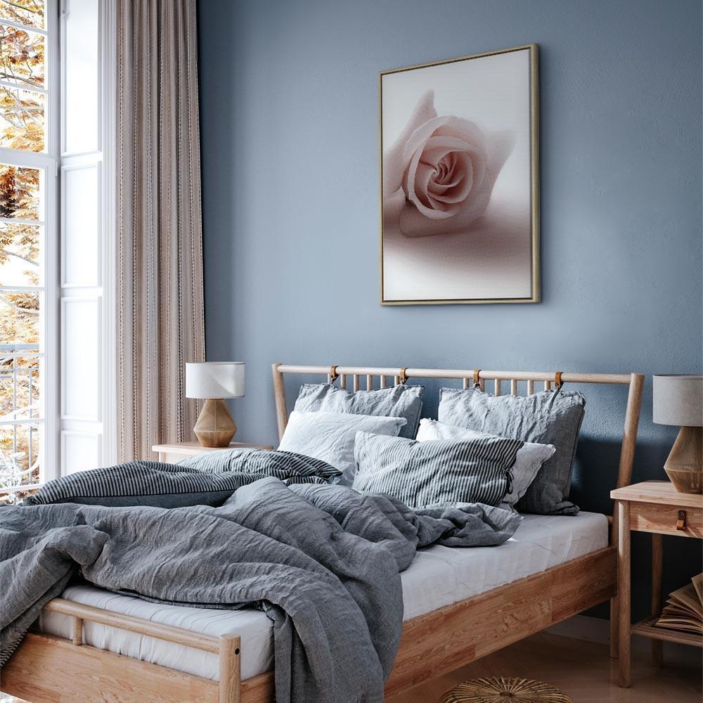 Leinwandbild - Floral Glamour Glow (1-part) - Delicate and Pastel Pink Rose