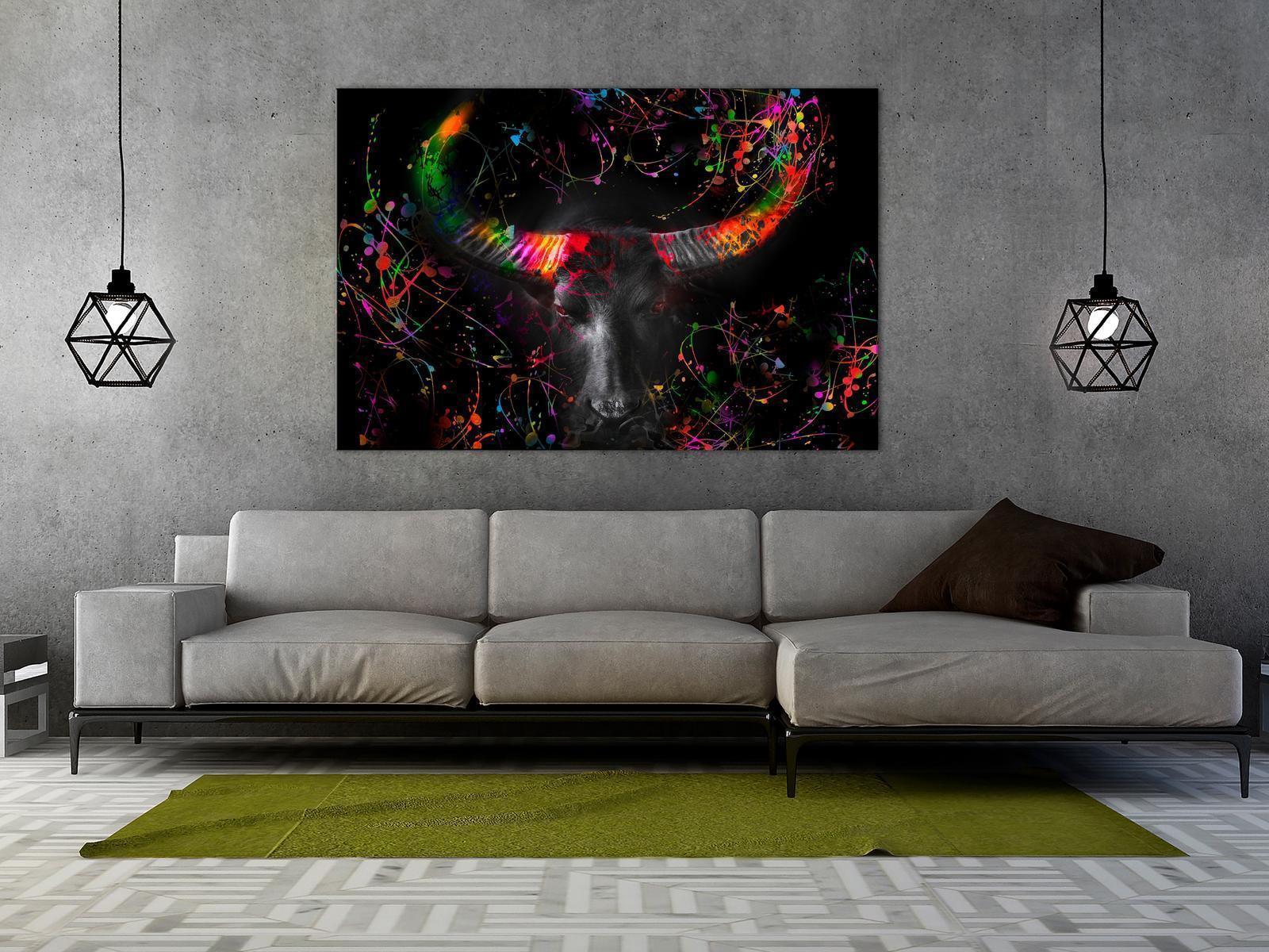 Leinwandbild - Enraged Bull (1 Part) Vertical - Second Variant Artgeist