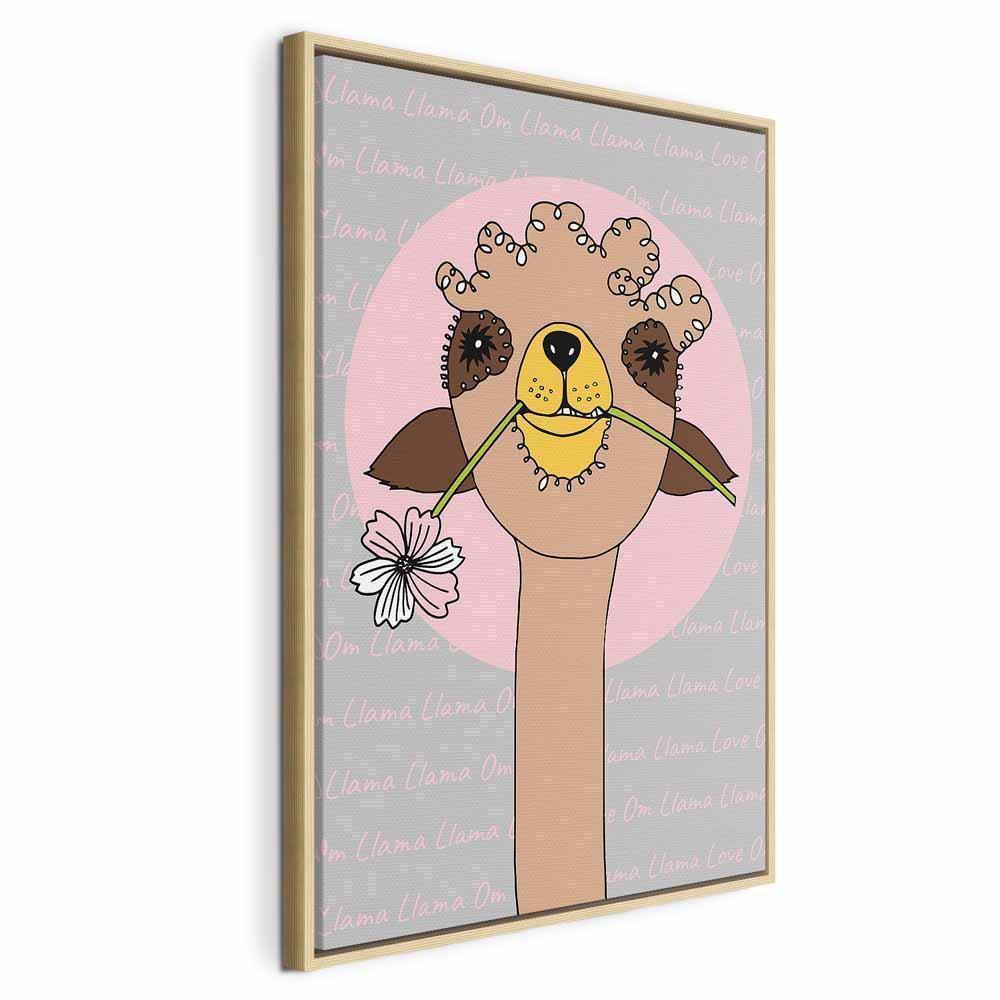 Leinwandbild - Happy Llama (1 Part) Vertical