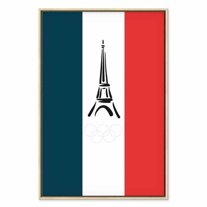 Leinwandbild - French Flag With Graphic Eiffel Tower