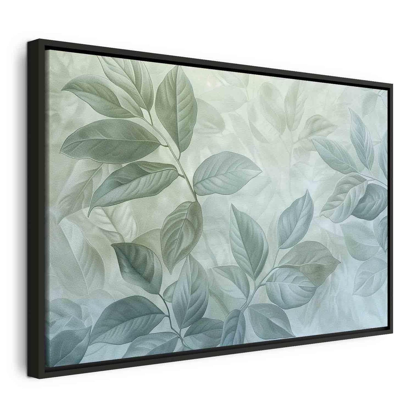 Leinwandbild - Large Leaves in Shades of Green-Mint: Botanical Motif Artgeist