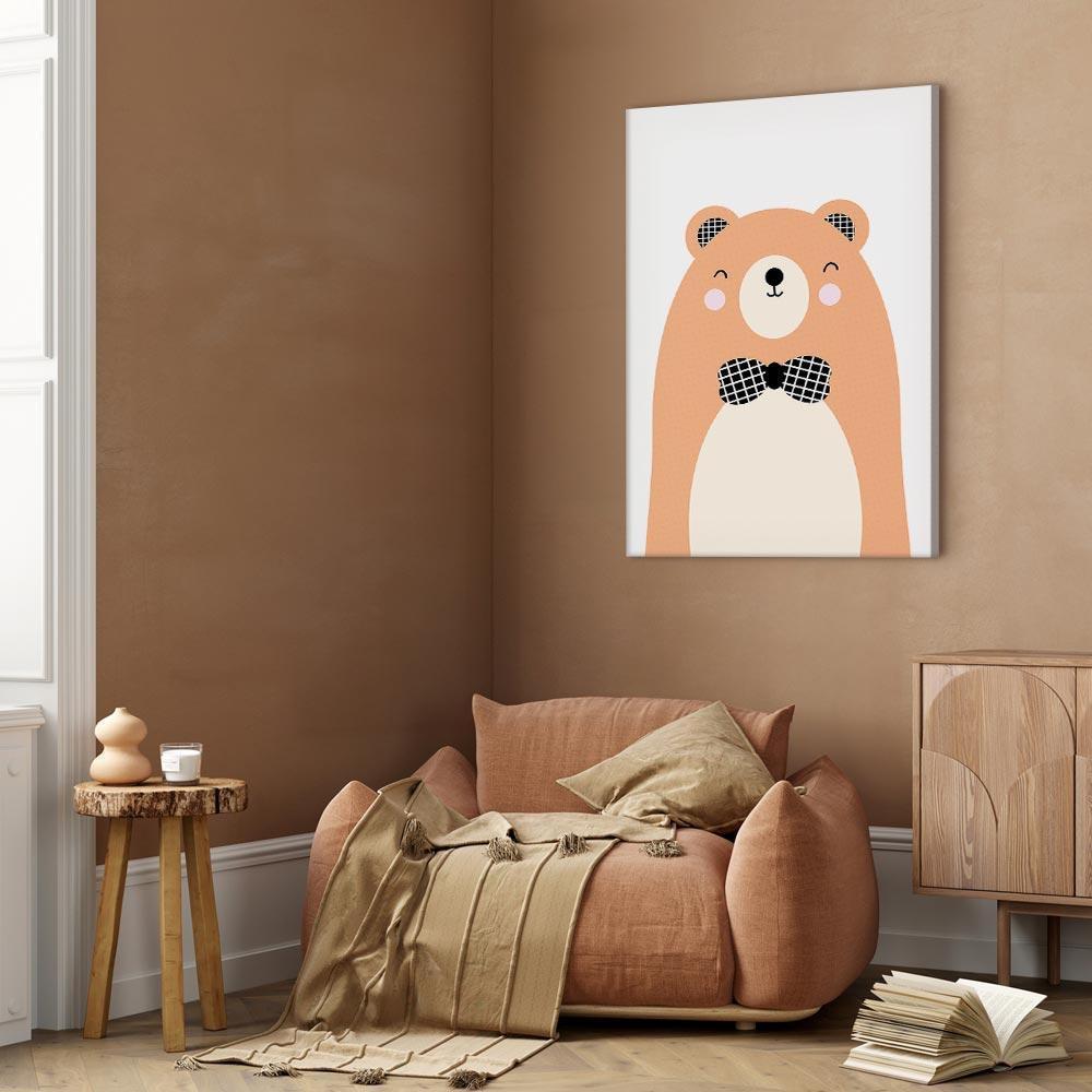 Leinwandbild - Teddy Bear in Bow Tie (1 Part) Vertical
