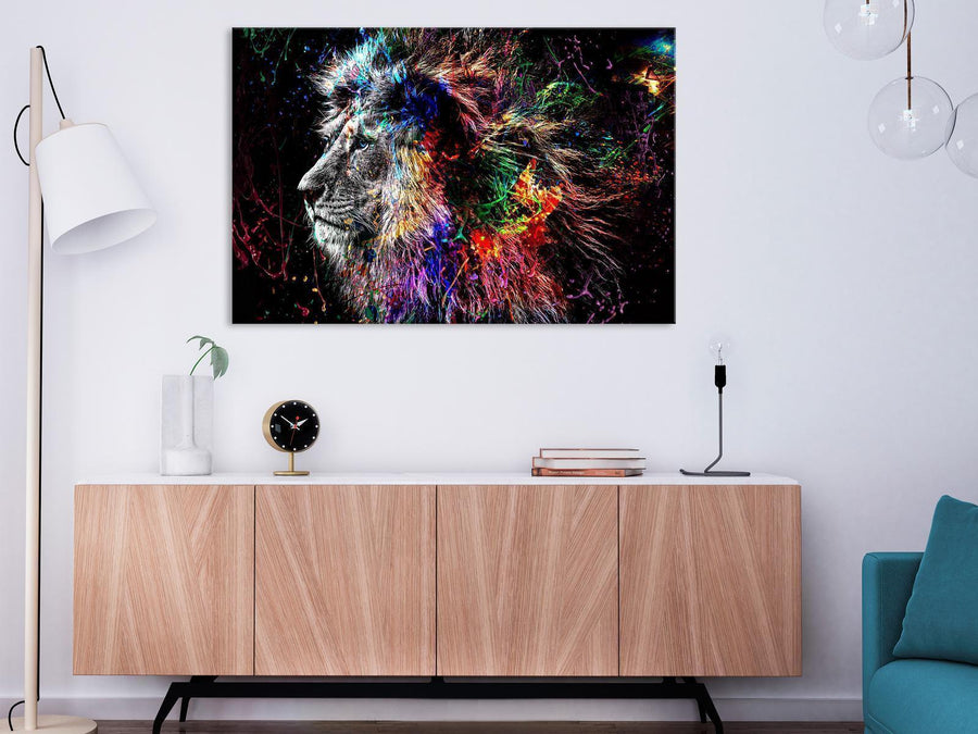 Leinwandbild - Crazy Lion (1 Part) Wide Artgeist