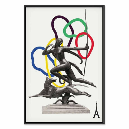 Leinwandbild - Woman With Dog - Illustration