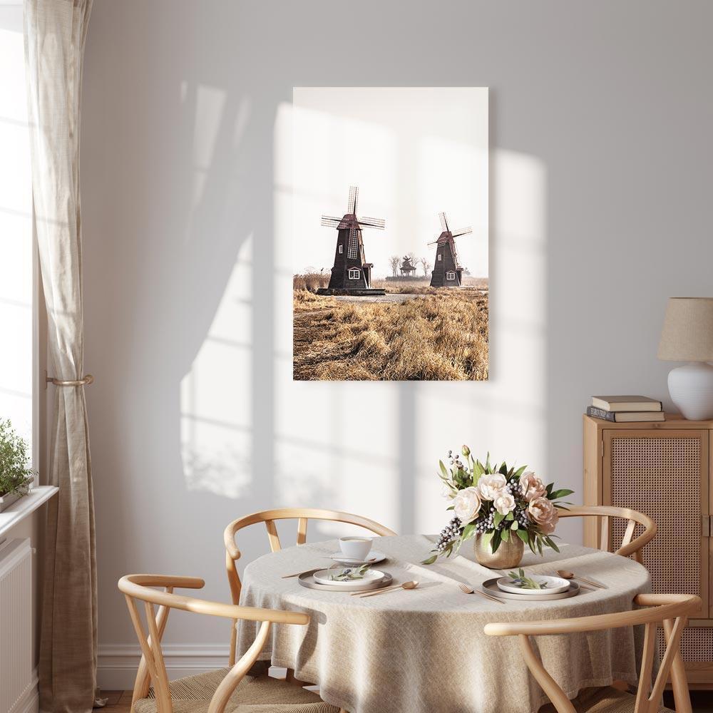 Leinwandbild - Wooden Windmill (1 Part) Vertical