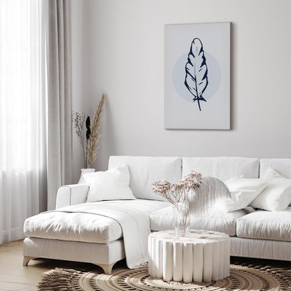 Leinwandbild - Blue Feather (1 Part) Vertical