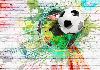 Sportliche Vliestapete mit leuchtenden Farben