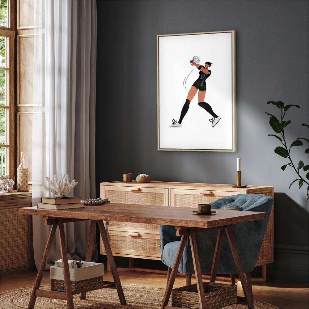 Leinwandbild - Female Volleyball Player Illustration