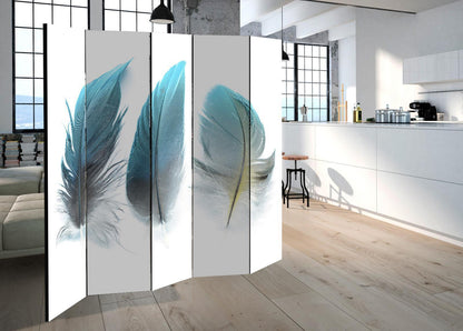 Paravent - Blue Feathers II Artgeist