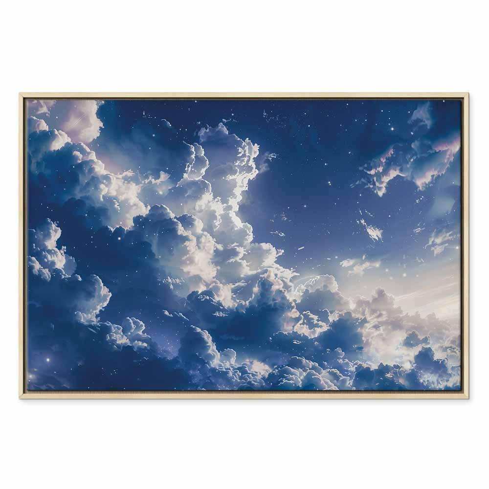 Leinwandbild - Starry Clouds and Delicate Light Over a Corner of the Sky
