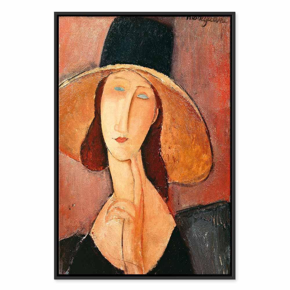 Leinwandbild - Amedeo Modigliani – Portrait of Jeanne Hebuterne in a Large Hat