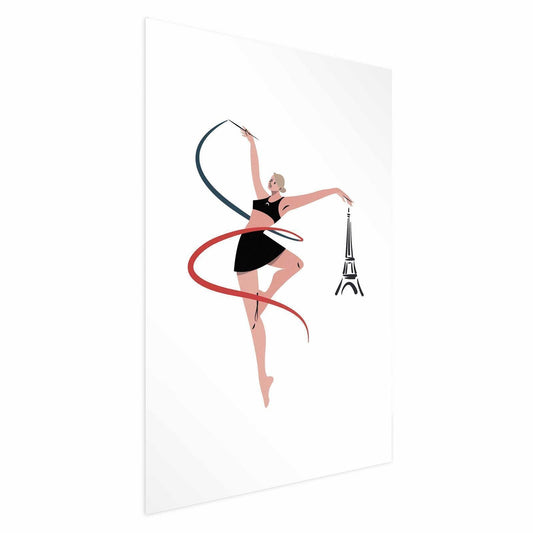 Poster - Illustration of a Woman with a Ribbon - Artistic Gymnastics Artgeist