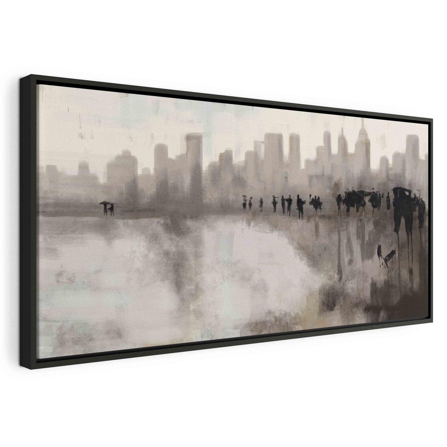 Leinwandbild Stadt im Regen – Urbanes Wandbild mit Atmosphäre