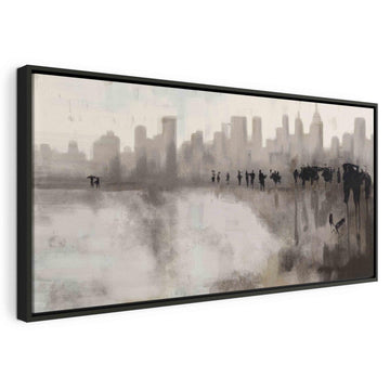 Leinwandbild Stadt im Regen – Urbanes Wandbild mit Atmosphäre