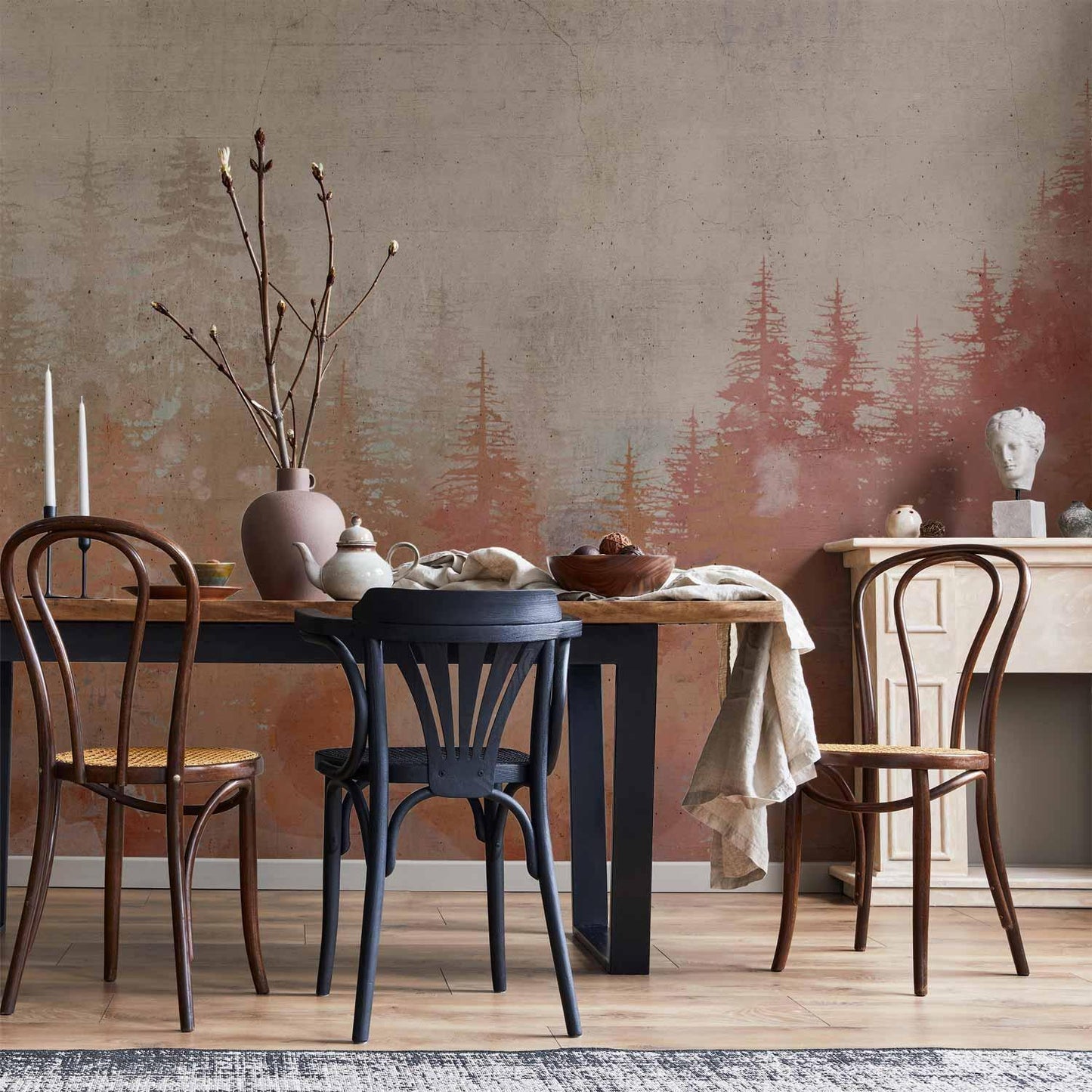 Fototapete - Forest at Sunset