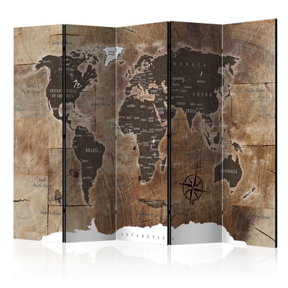 Paravent - Map on the wood Artgeist