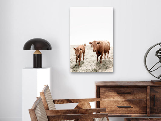 Leinwandbild - Mother and Calf (1 Part) Vertical Artgeist