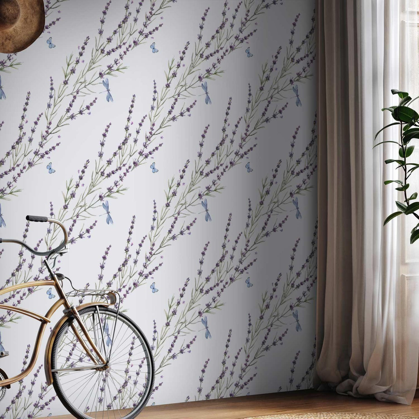 Tapete - Butterflies Among the Lavender