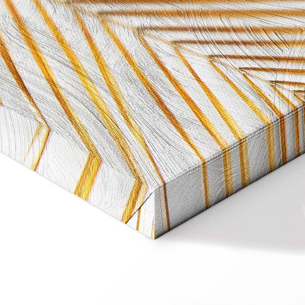 Leinwandbild - Golden Palm Leaves (1 Part) Vertical