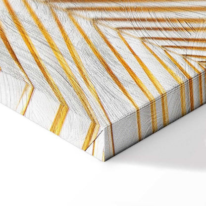 Leinwandbild - Golden Palm Leaves (1 Part) Vertical