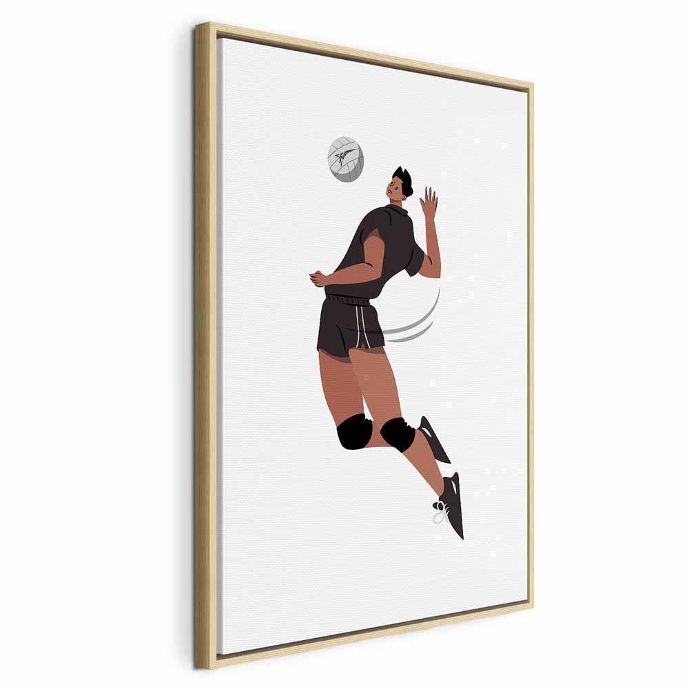 Leinwandbild - Volleyball Player on a White Background - Illustration