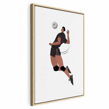 Leinwandbild - Volleyball Player on a White Background - Illustration