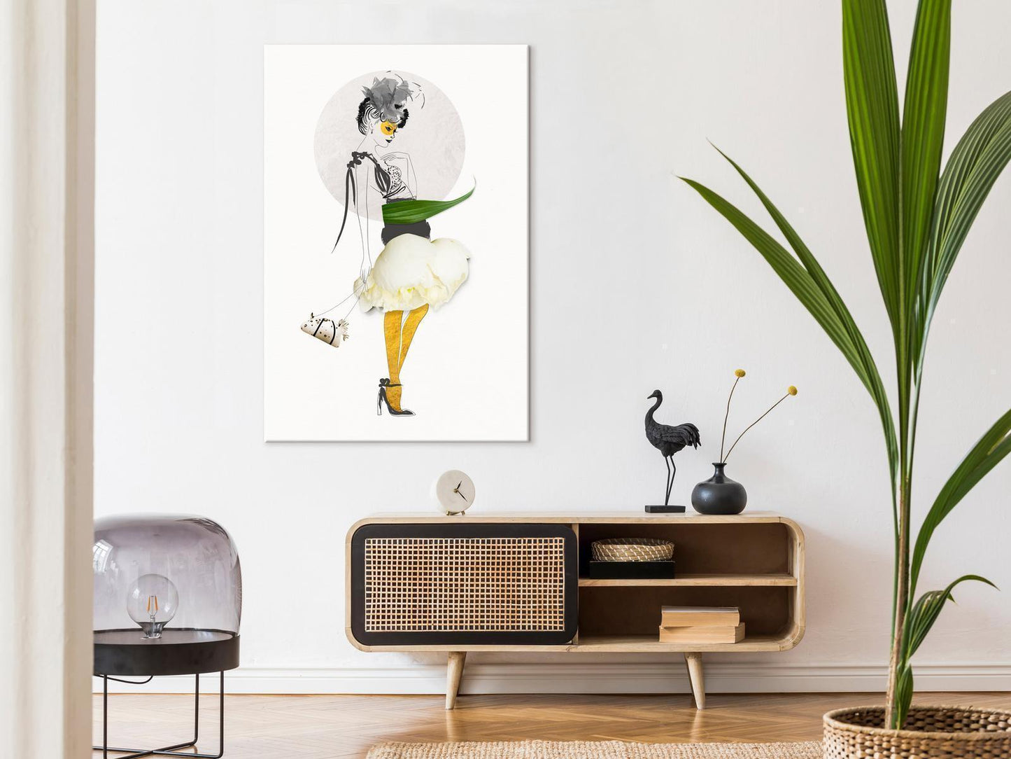 Leinwandbild - Yellow Stocking (1 Part) Vertical Artgeist