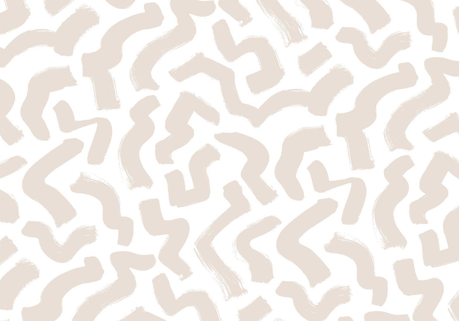 Fototapete - Abstract composition - beige patterns in shapes on a white background Artgeist