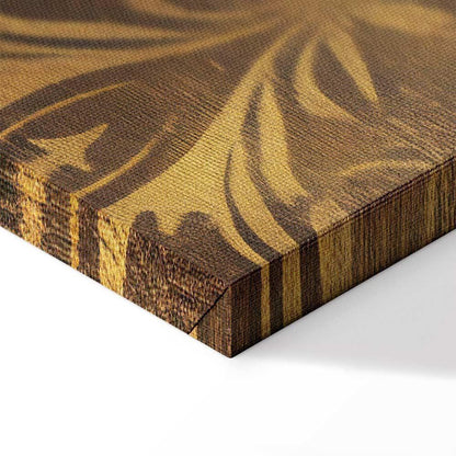 Leinwandbild - Baroque Ornaments in Patinated Gold and Browns: Retro Motif