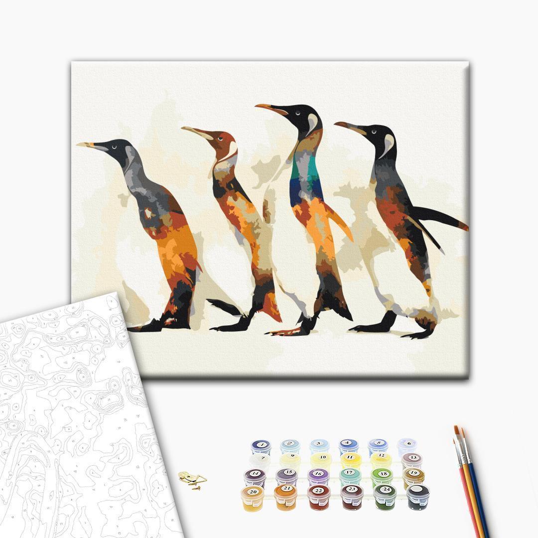 Malen nach Zahlen - Penguin Family