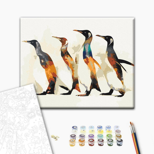 Malen nach Zahlen - Penguin Family