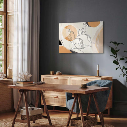 Leinwandbild - Landscape with a leaf