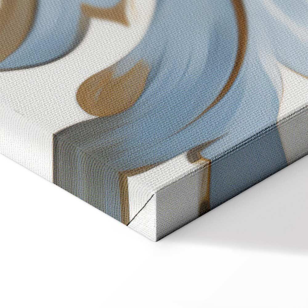 Leinwandbild - Baroque Ornaments in Light Cream-Blue Hues