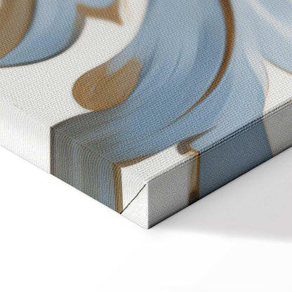Leinwandbild - Baroque Ornaments in Light Cream-Blue Hues