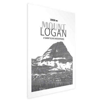 Poster - The majestic Mount Logan mountain peak, crown of mountains, mountain landscape