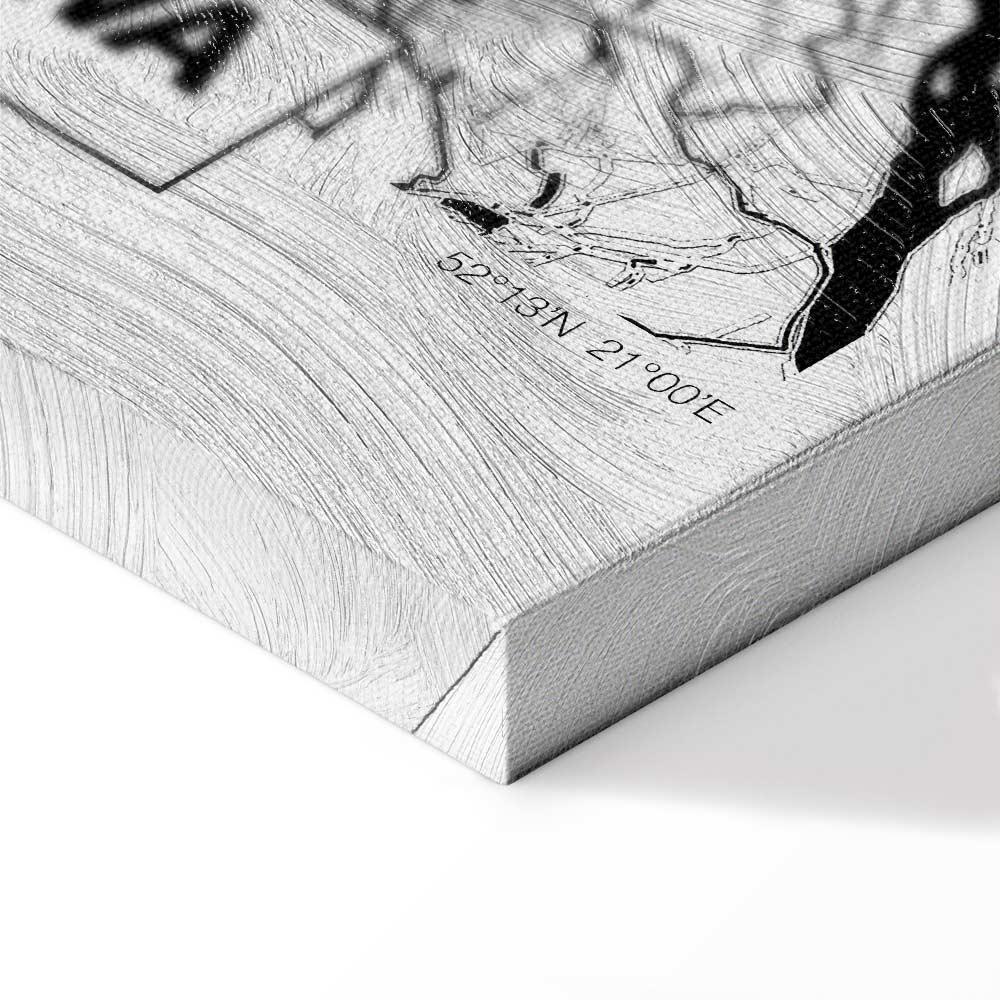 Leinwandbild - City Plan: Warszawa (1 Part) Vertical