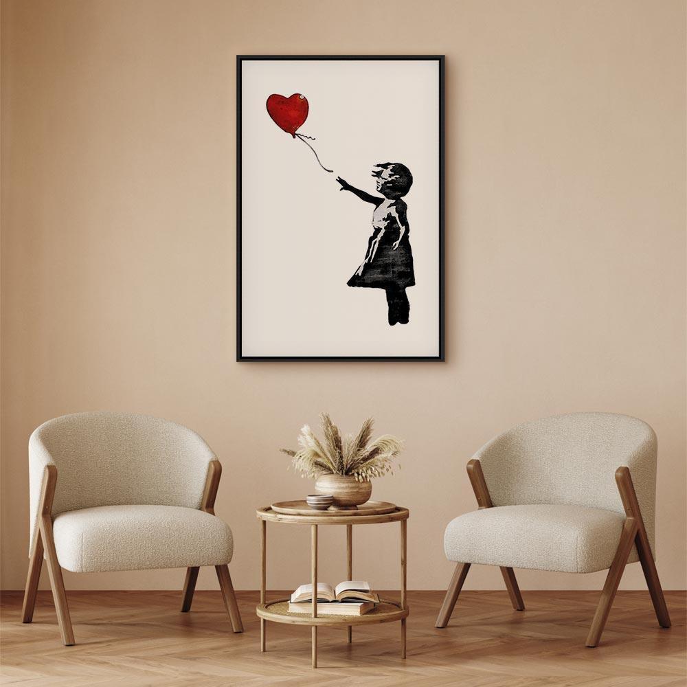 Leinwandbild - Banksy: Girl with Balloon (1 Part) Vertical