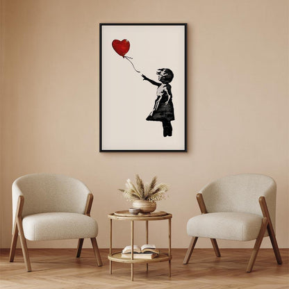 Leinwandbild - Banksy: Girl with Balloon (1 Part) Vertical