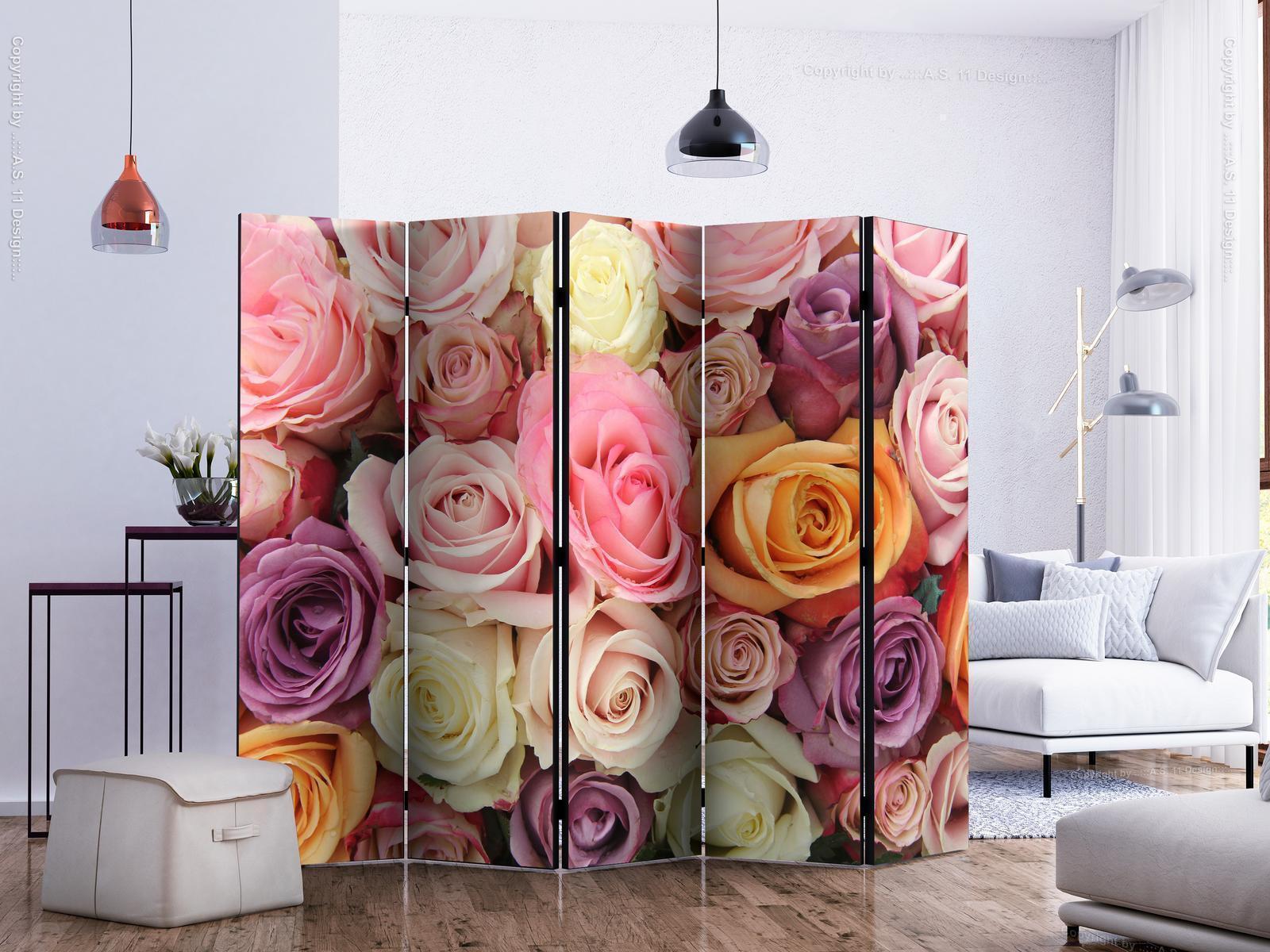 Paravent - Pastel roses II Artgeist