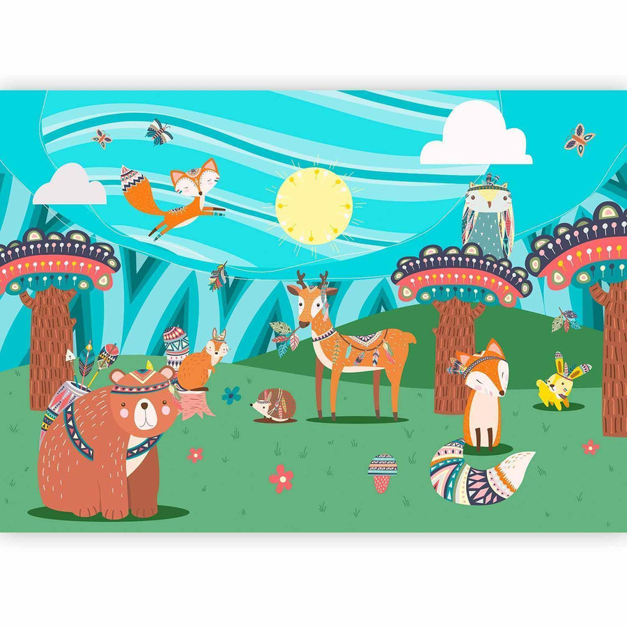 Niedliche Tiermotive für Kinderwand

