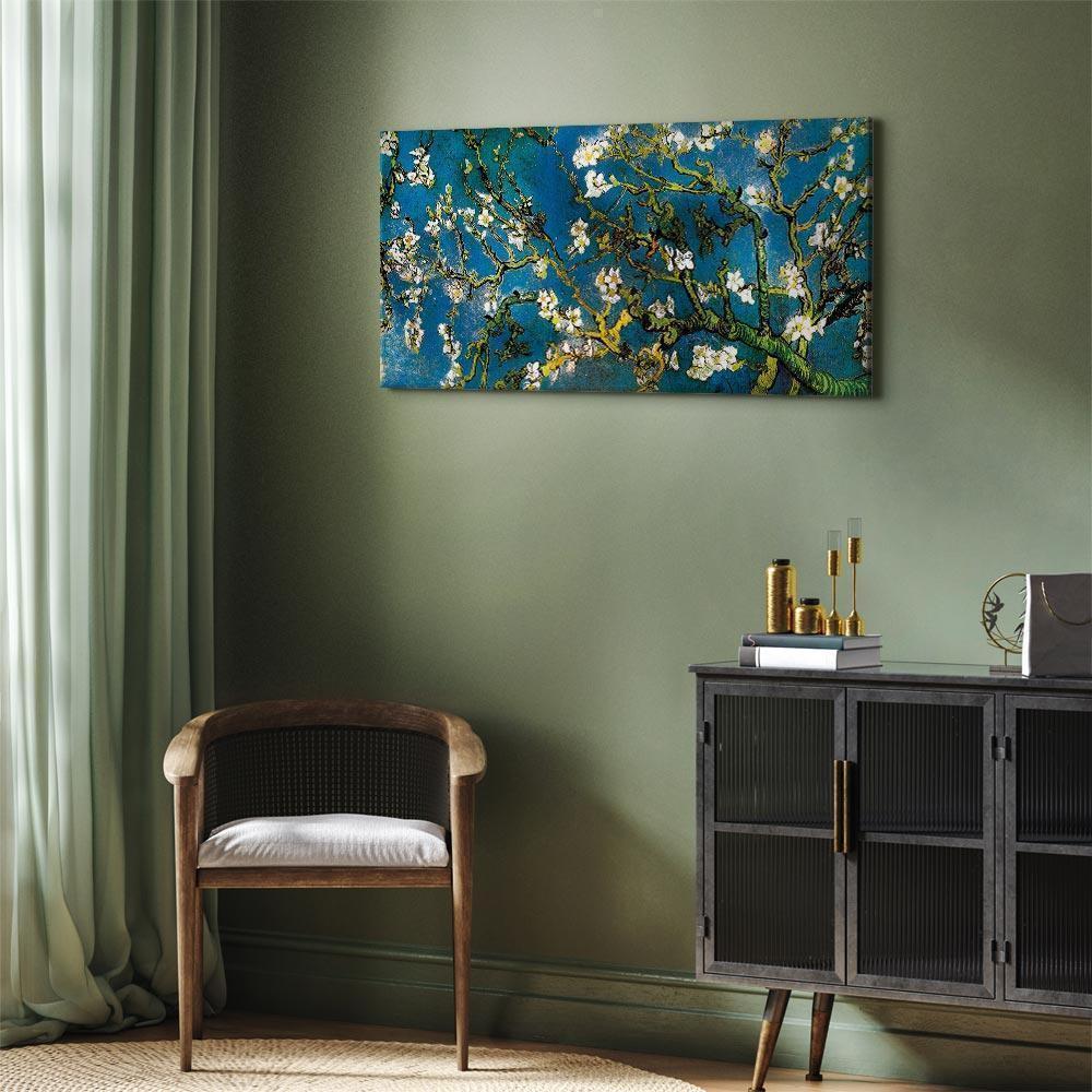 Leinwandbild Blühender Mandelzweig – Elegante Wanddeko in Pastellfarben