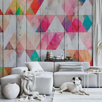 Fototapete - Rainbow Triangles Artgeist