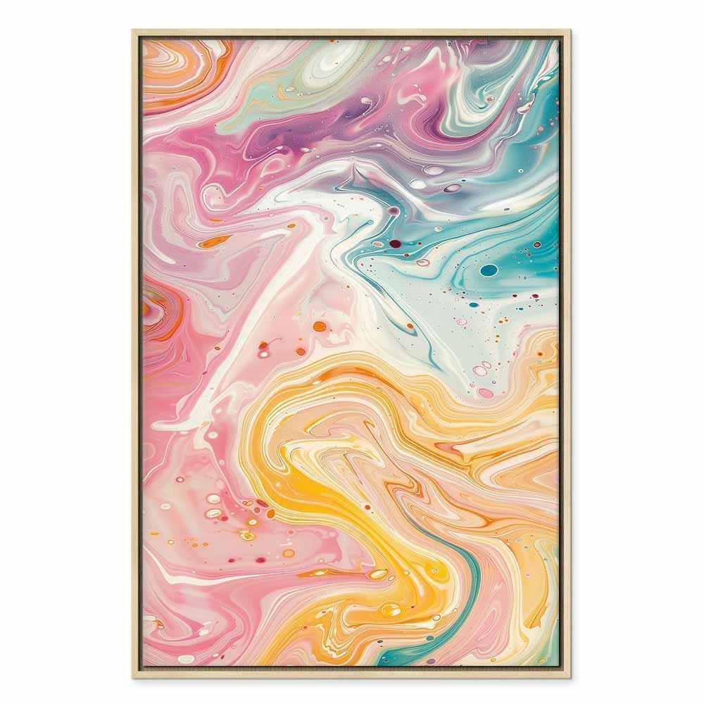 Leinwandbild - Colorful Chaos - Dynamic Shapes in Shades of Pink Yellow and Blue