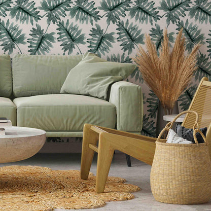 Tapete „Tanz der Blätter“ – Elegantes Blättermotiv für deine Wand