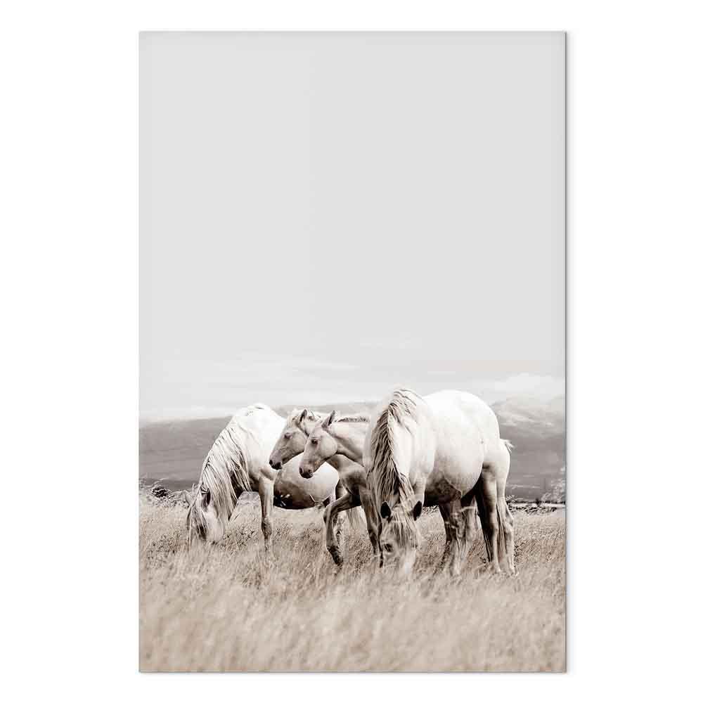 Leinwandbild - White Horses (1 Part) Vertical