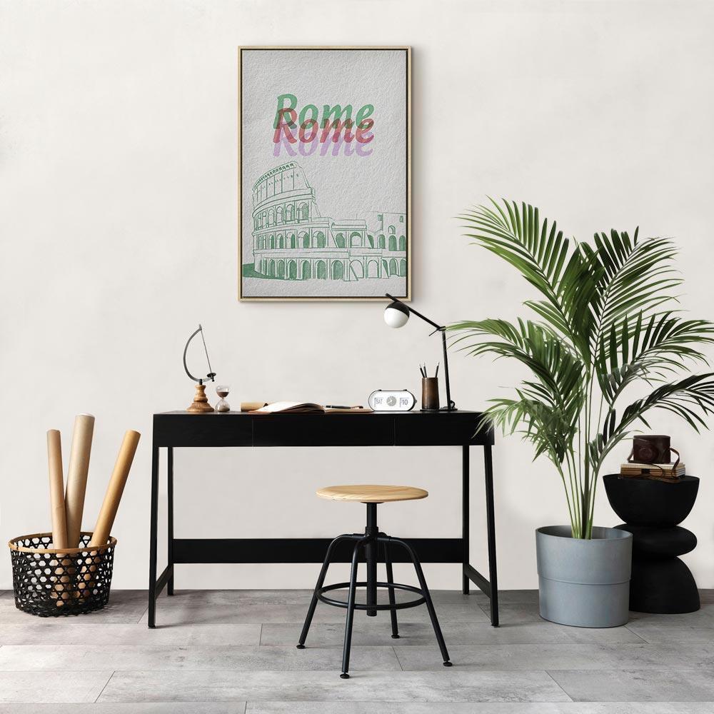 Leinwandbild - Rome in Watercolours (1 Part) Vertical